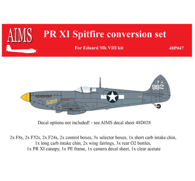PR XI Spitfire conversion for Eduard MK IX kits AIMS 48P047