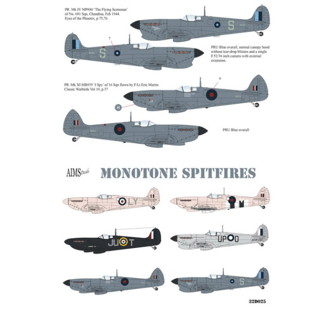 Декаль Одноколірний Spitfire 1/32 AIMS 32D025