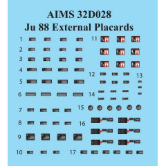Декаль Ju 88 таблічки 1/32 AIMS 32D028