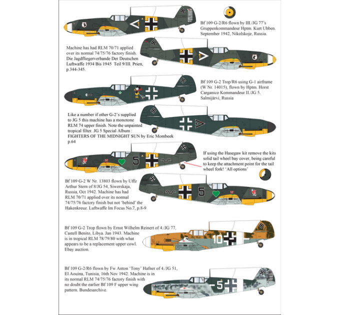 Декаль Bf 109 G-2 1/32 AIMS 32D029