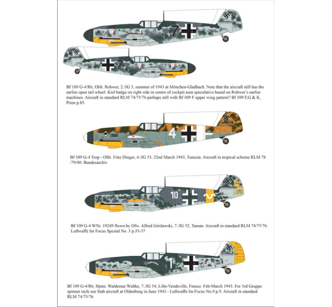 Декаль Bf 109 G-4 1/32 AIMS 32D030