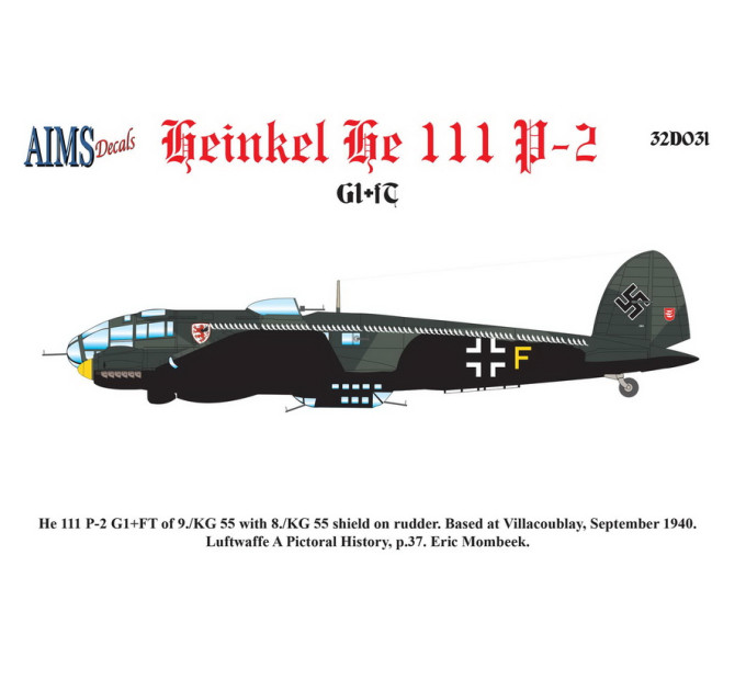 Декаль He 111 P-2 1/32 AIMS 32D031