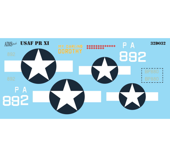 Декаль Spitfire PR XI 1/32 AIMS 32D032