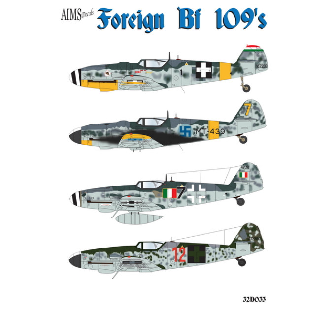Декаль Bf 109 країн коаліції 1/32 AIMS 32D033