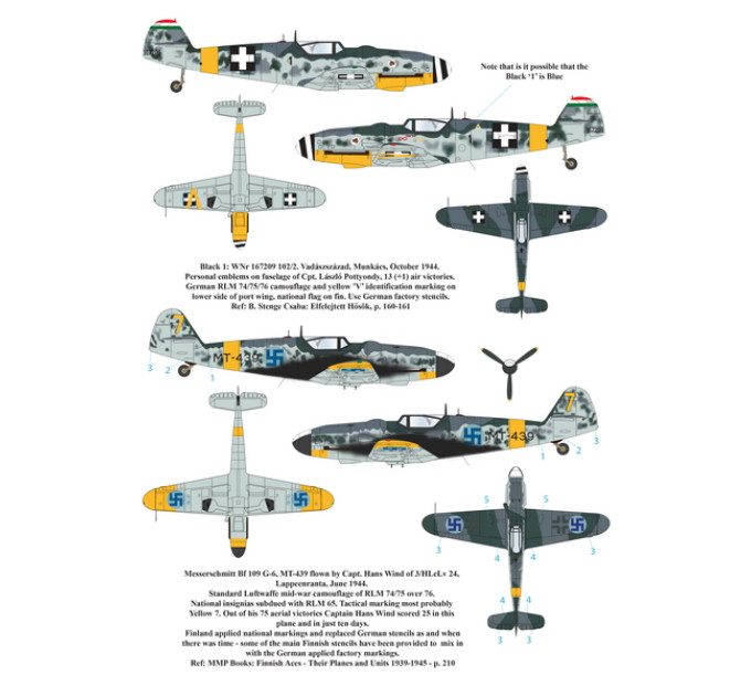 Декаль Bf 109 країн коаліції 1/32 AIMS 32D033