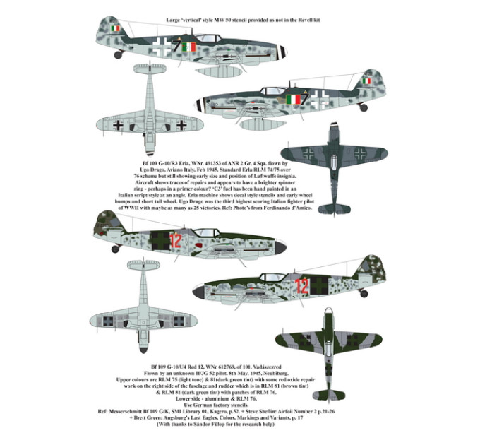 Декаль Bf 109 країн коаліції 1/32 AIMS 32D033