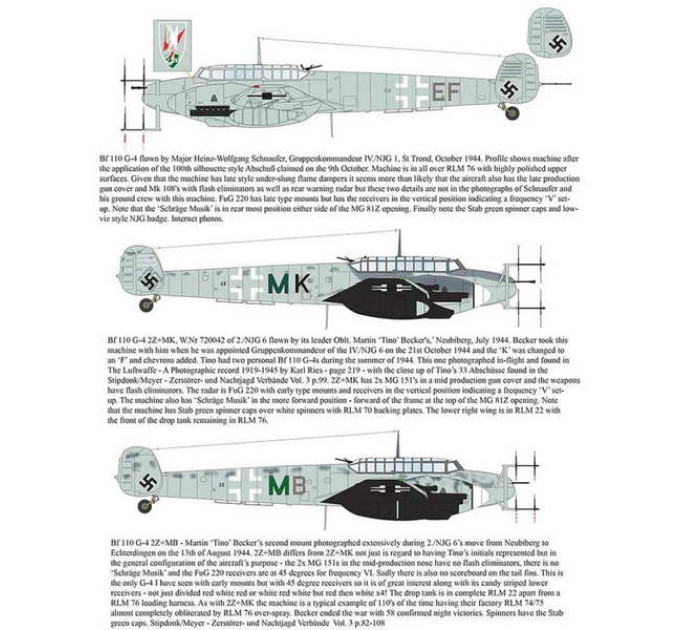 Декаль Bf 110 G-4 1/32 AIMS 32D037