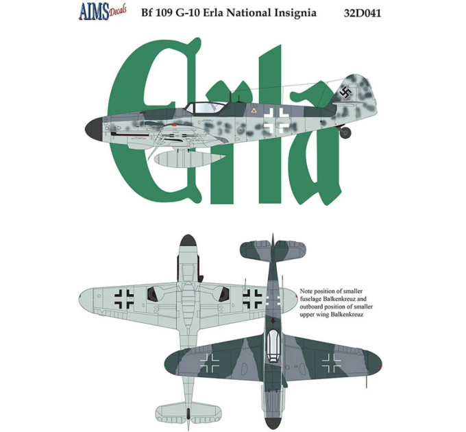 Декаль Bf 109 Erla 1/32 AIMS 32D041