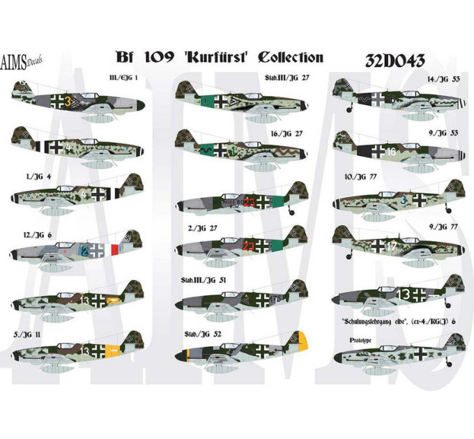 Декаль Bf 109K-4 1/32 AIMS 32D043