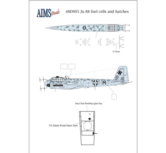 Ju 88 Паливні елементи та люки 1/48