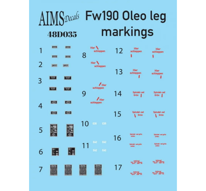 Маркування шасі Fw 190 AIMS 48D035