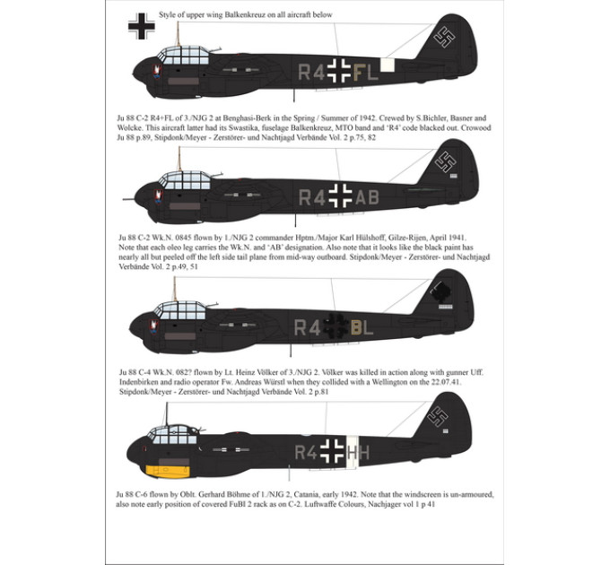 Декаль Винищувачі Ju 88 1/72 AIMS 72D027