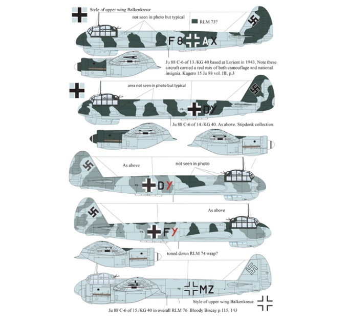 Декаль Винищувачі Ju 88 1/72 AIMS 72D027