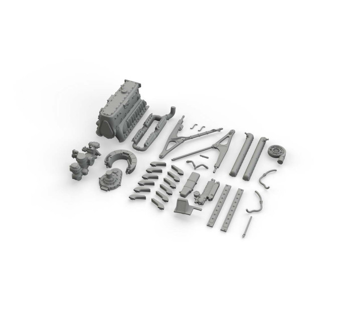 Bf 109E двигатель 1/48