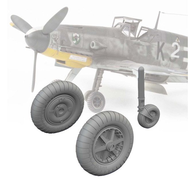 Колеса Bf 109G-2/ G-4 ДРУК 1/72 Eduard 672340