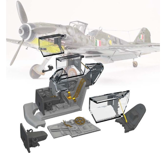 Кабіна пілота Bf 109G-5/G-6 ДРУК 1/72 Eduard 672347