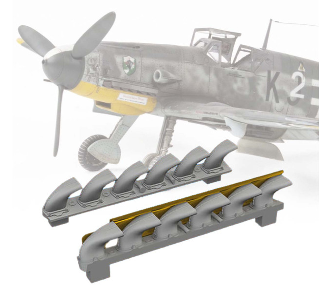 Вихлопні труби Bf 109G-6 ДРУК 1/72 Eduard 672406