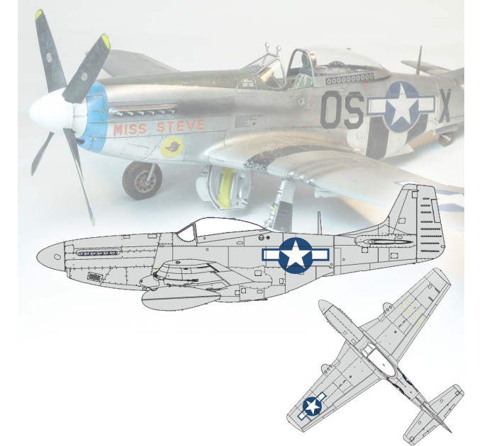 Маски P-51D національні знаки США 1/72 Eduard CX664