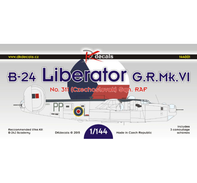 Декаль B-24 Liberator G.R.Mk.VI 1/144 DKdecals DK144001