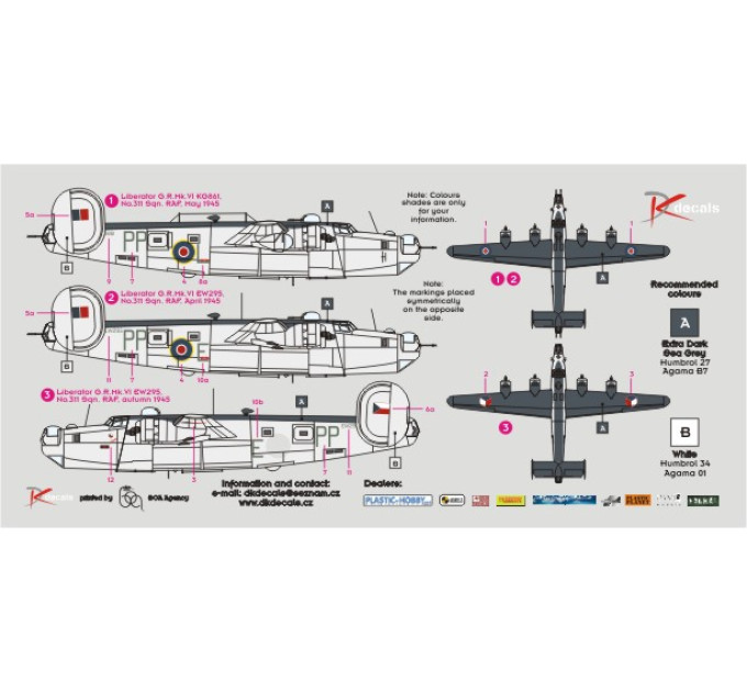 Декаль B-24 Liberator G.R.Mk.VI 1/144 DKdecals DK144001
