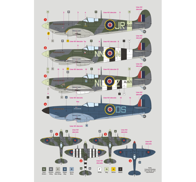 Декаль Spitfire Mk.IX P.II 1/24 DKdecals DK24002