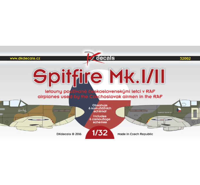 Декаль Spitfire Mk.I/Mk.II 1/32 DKdecals DK32002
