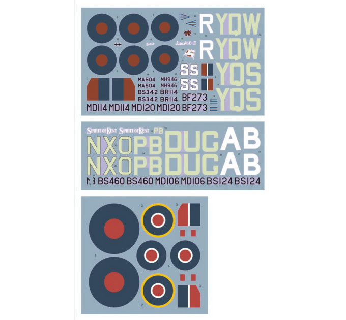 Декаль Spitfire Mk.VI/Mk.VII/Mk.IX 1/32 DKdecals DK32005