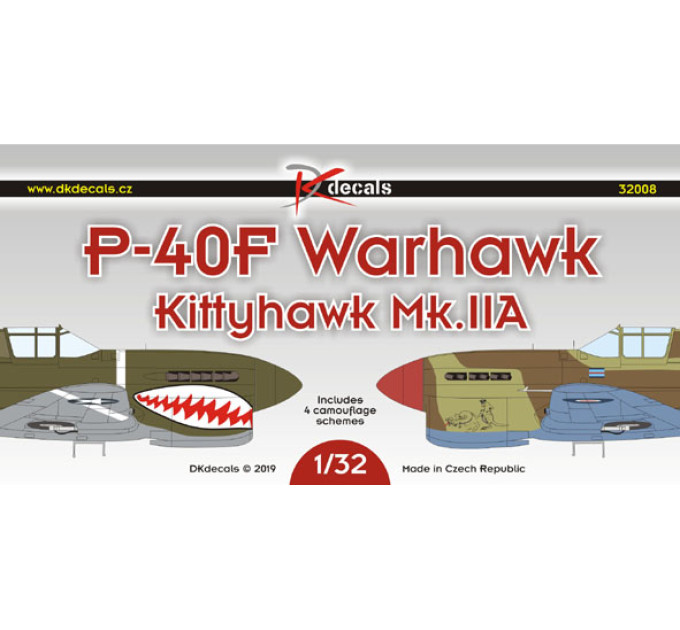 Декаль P-40F Warhawk/Kittyhawk Mk.IIA 1/32 DKdecals DK32008
