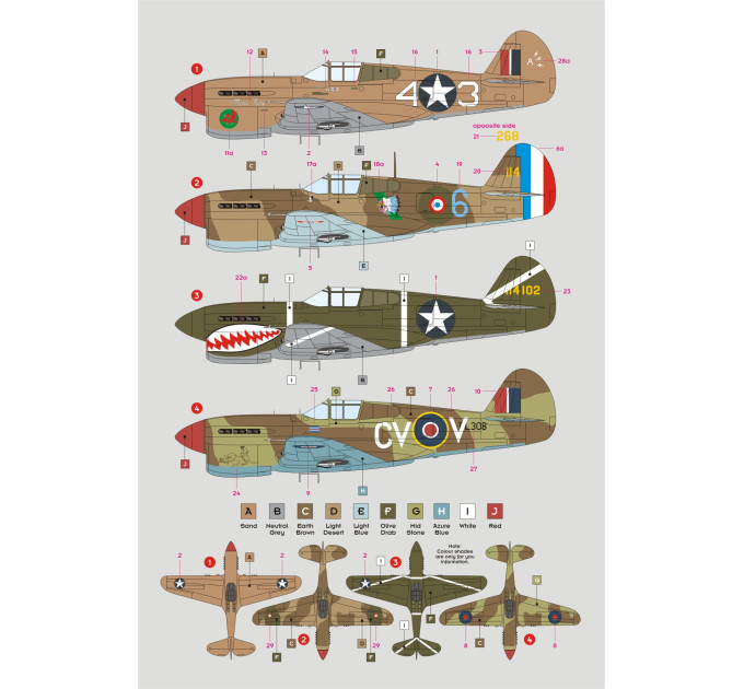Декаль P-40F Warhawk/Kittyhawk Mk.IIA 1/32 DKdecals DK32008