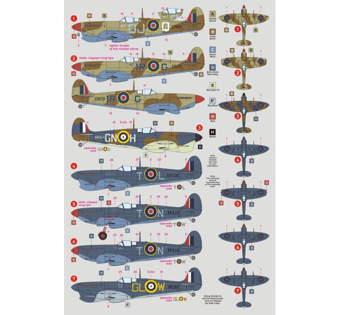 Декаль Spitfire Mk.V Aces Africa/Malta 1/32 DKdecals DK32009