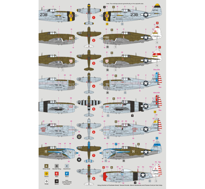 Декаль P-47D Thunderbolt Pacifi c 1/32 DKdecals DK32010