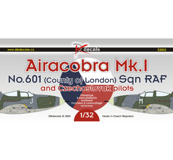 Декаль Airacobra Mk.I No.601 Sqn RAF 1/32 DKdecals DK32012