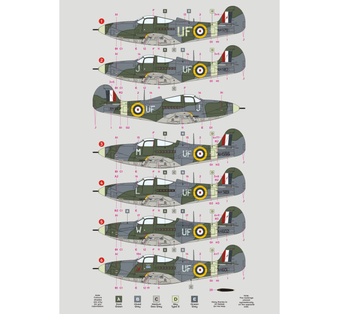Декаль Airacobra Mk.I No.601 Sqn RAF 1/32 DKdecals DK32012