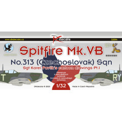 Декаль Spitfire Mk.VB 313 Sqn P.I 1/32 DKdecals DK32014