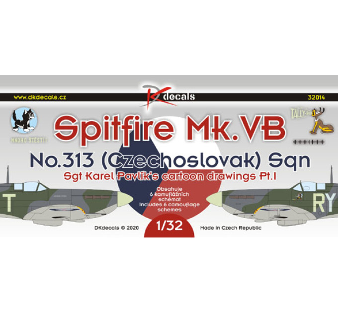Декаль Spitfire Mk.VB 313 Sqn P.I 1/32 DKdecals DK32014