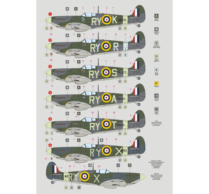 Декаль Spitfire Mk.VB 313 Sqn P.I 1/32 DKdecals DK32014