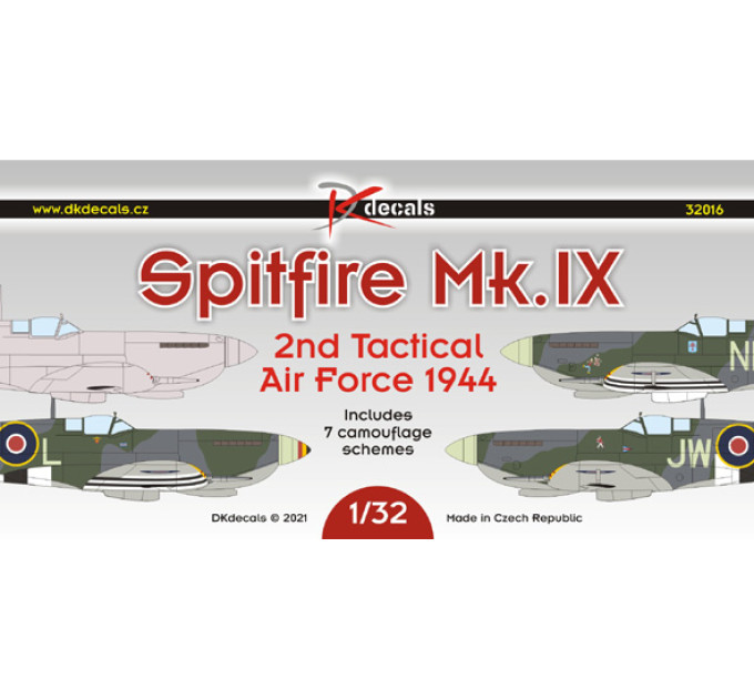 Декаль Spitfire Mk.IX 2nd TAF 1944 1/32 DKdecals DK32016