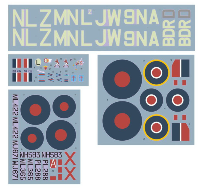 Декаль Spitfire Mk.IX 2nd TAF 1944 1/32 DKdecals DK32016