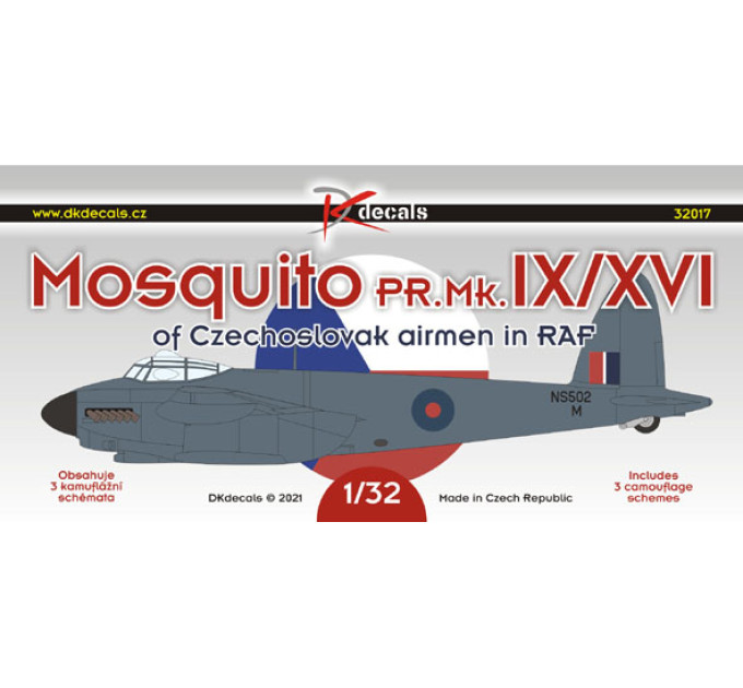 Декаль Mosquito PR Mk.IX/XVI чеських пілотів 1/32 DKdecals DK32017