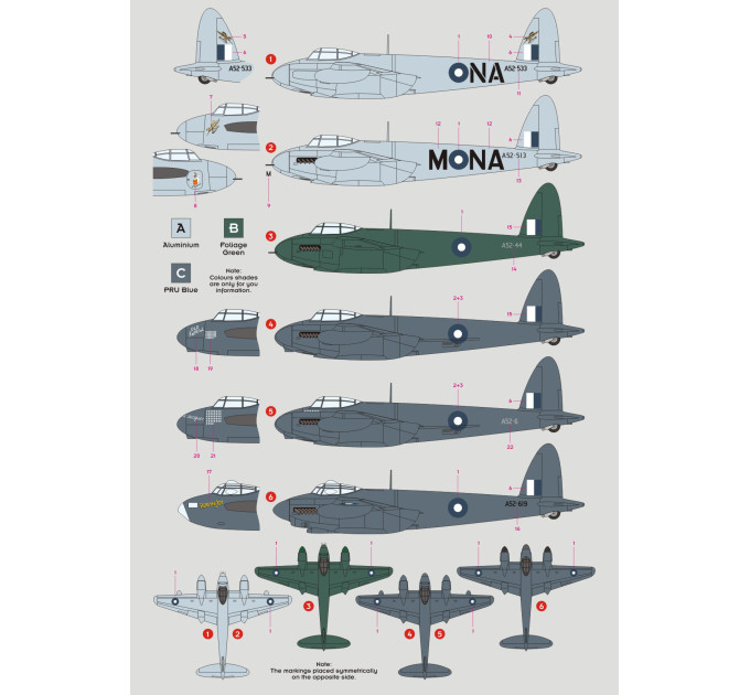 Декаль DH.98 Mosquito на службі RAAF 1/32 DKdecals DK32018