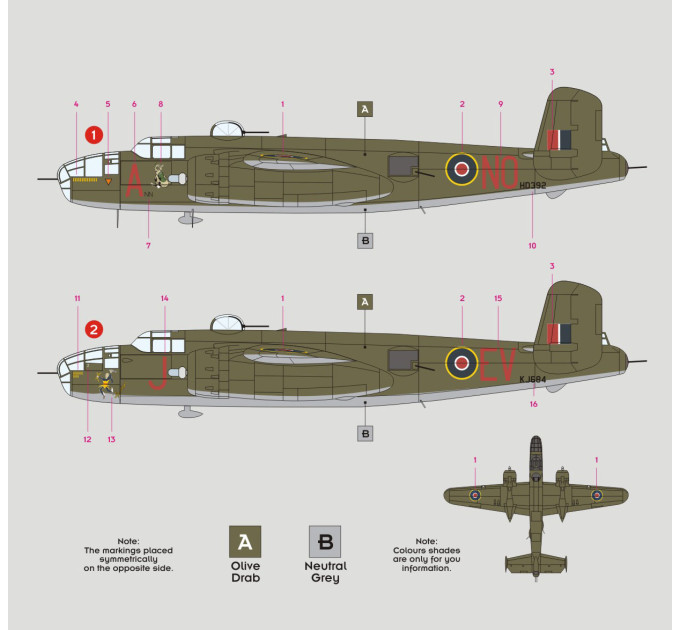 Декаль B-25J Mitchell на службі у RAF 1/32 DKdecals DK32020