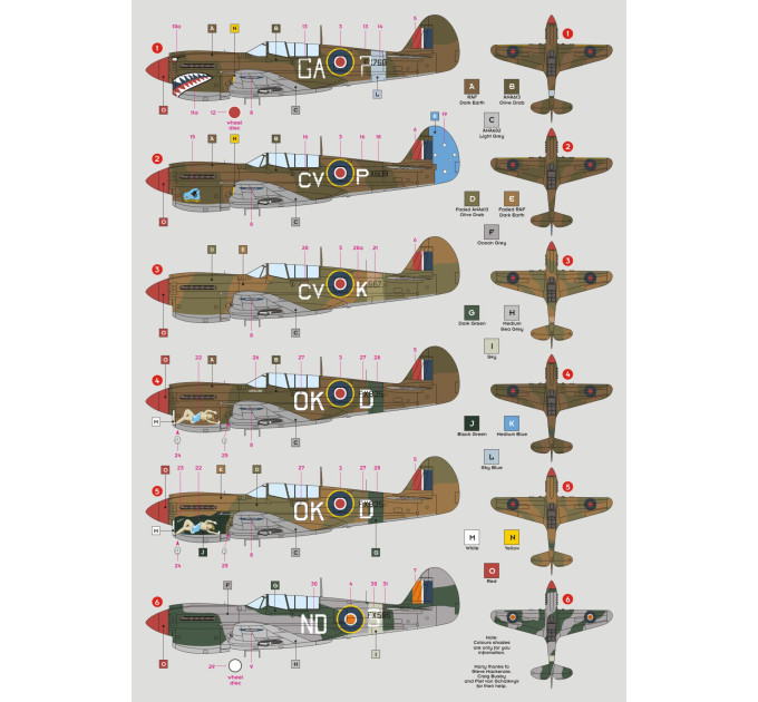 Декаль Kittyhawk Mk.IV над Італією 1/32 DKdecals DK32021