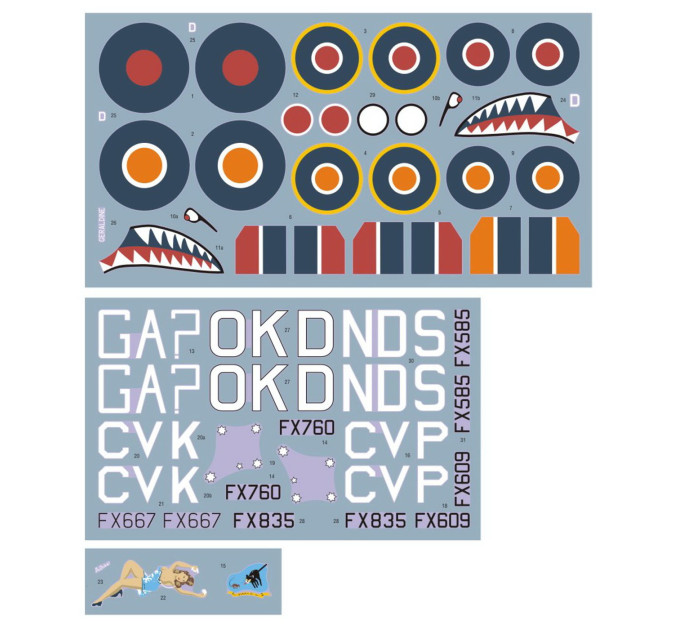 Декаль Kittyhawk Mk.IV над Італією 1/32 DKdecals DK32021
