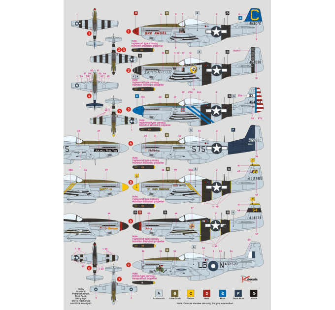 Декаль P-51D/K Pacifi c/Australia 1/32 DKdecals DK32022