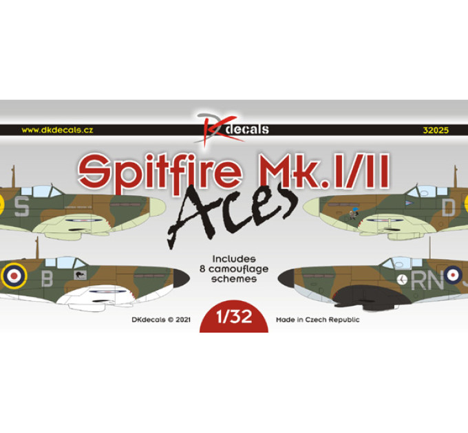 Декаль Spitfire Mk.I/II Aces 1/32 DKdecals DK32025