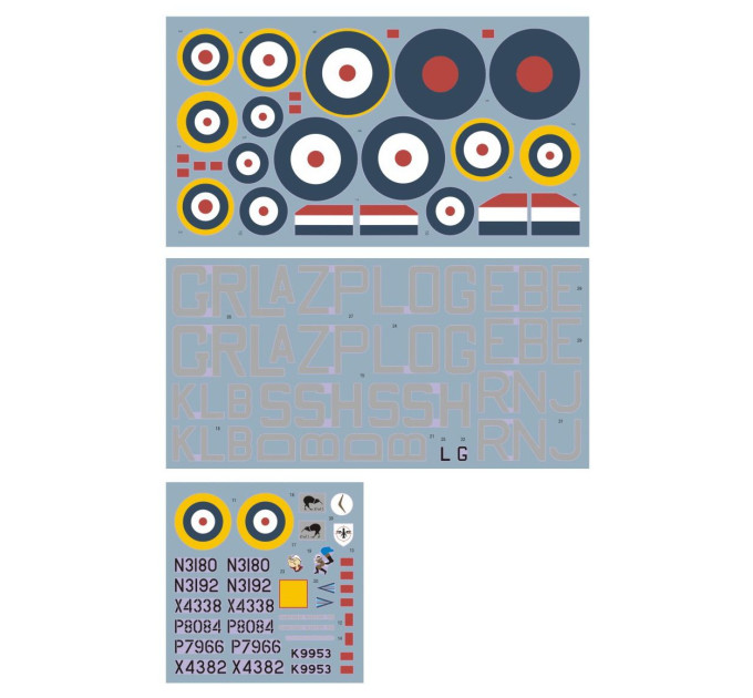 Декаль Spitfire Mk.I/II Aces 1/32 DKdecals DK32025