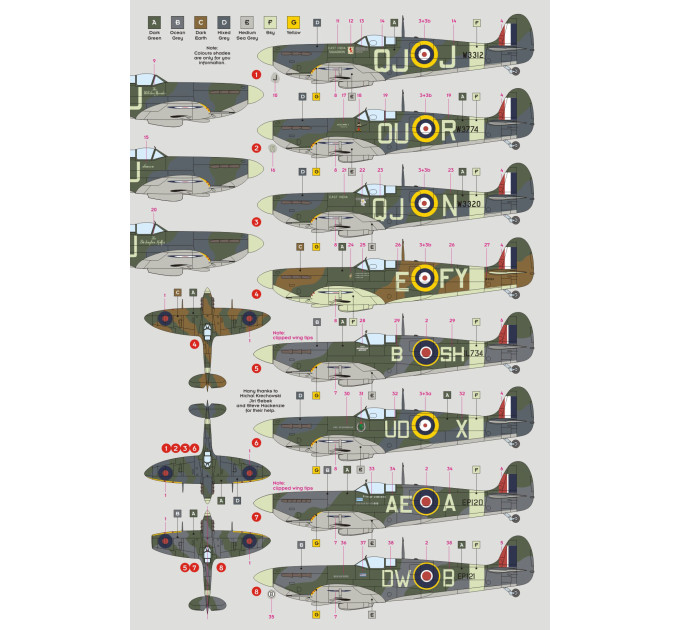 Декаль Spitfire Mk.V Aces 1/32 DKdecals DK32026