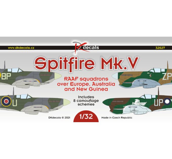 Декаль Spitfire Mk.V RAAF Squadrons 1/32 DKdecals DK32027