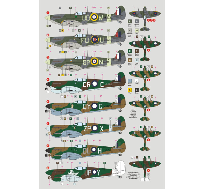 Декаль Spitfire Mk.V RAAF Squadrons 1/32 DKdecals DK32027