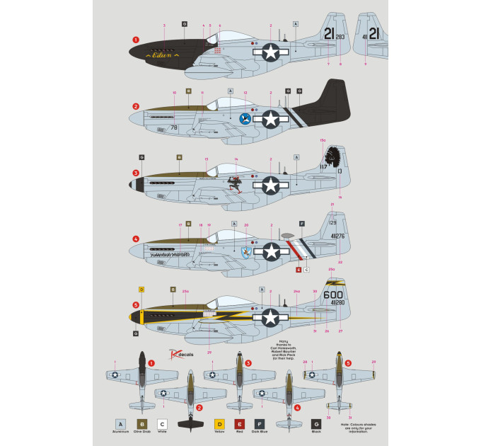 Декаль P-51D/K 23rd FG 1/32 DKdecals DK32030